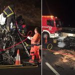 Bomberos de Tenerife intervienen en el accidente de tráfico de Las Eras