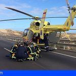 Helicóptero del SUC traslada al hospital a un herido tras un accidente en la TF-1 Arico