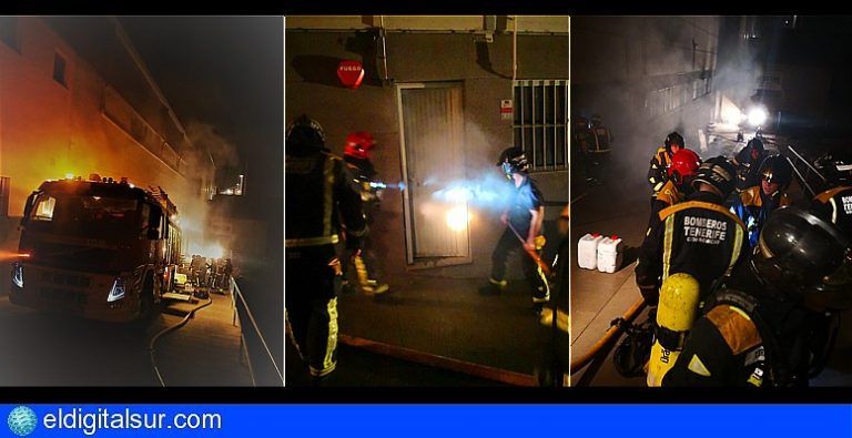 Bomberos de Tenerife extinguen un incendio en una nave ...