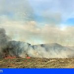 114 personas se movilizan para combatir el incendio forestal del Parque Nacional del Teide