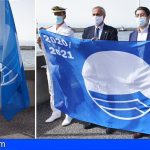 Stgo. del Teide | Pedro Martín iza la bandera azul en el Real Club Náutico de Tenerife