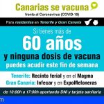Residentes en Gran Canaria y Tenerife, mayores de 60 años, pueden vacunarse este fin de semana sin cita previa