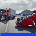 Arona | Conductor rescatado después de colisiona contra otro coche que había volcado en la TF-1