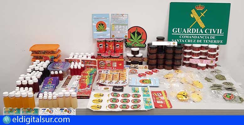 alimentos elaborados a base de marihuana incautados en el Aeropuerto Sur de Tenerife