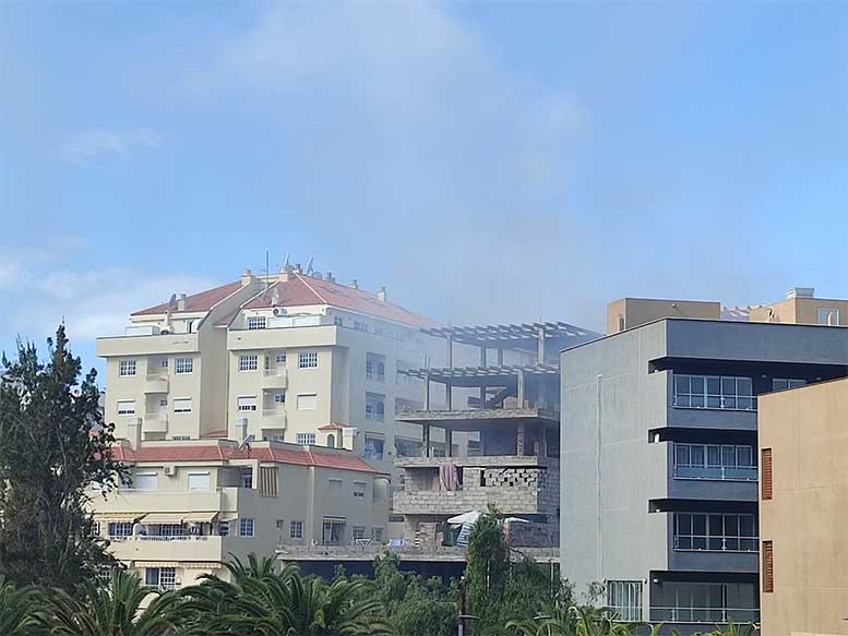 incendio de un edificio abandonado de Los Cristianos