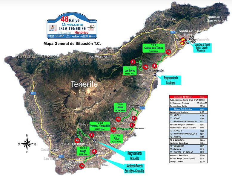 Mapa Rally Isla de Tenerife Histórico 2022