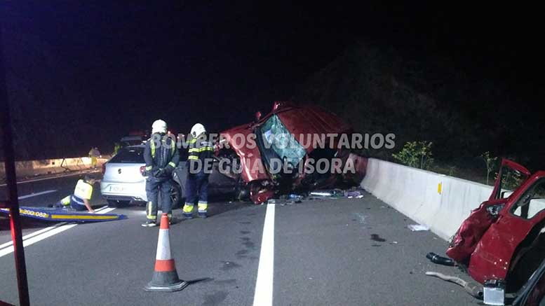 Colisión múltiple en Guía de Isora