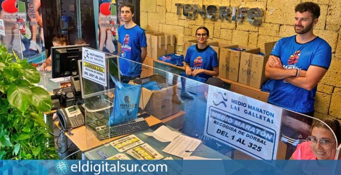 Punto de recogida de dorsales del Medio Maratón de Las Galletas 2024