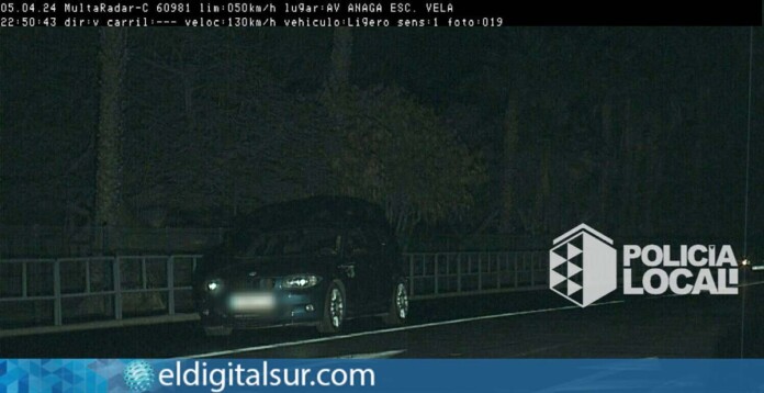 Pillado un BMW a 130 km/h en la capital tinerfeña