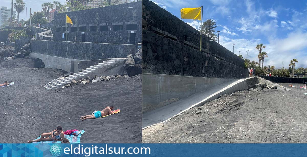Concluyen las obras de reparación en la playa El Charcón (Puerto de la Cruz) tras daños por fuerte oleaje