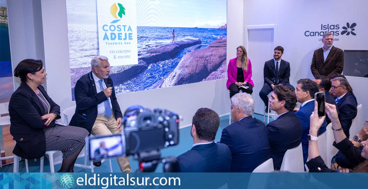 El alcalde de Adeje, José Miguel Rodríguez Fraga, durante su intervención en FITUR 2025, donde presentó la nueva estrategia turística del municipio enfocada en el bienestar y la sostenibilidad