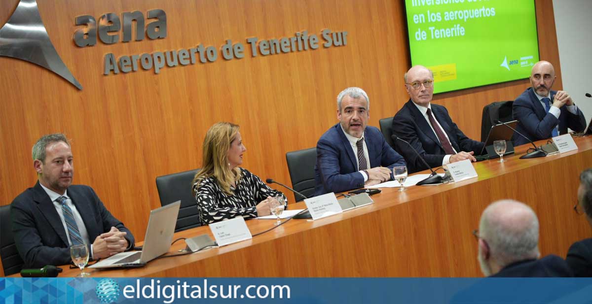 Reunión entre el presidente de Aena, Maurici Lucena, y las autoridades locales de Tenerife