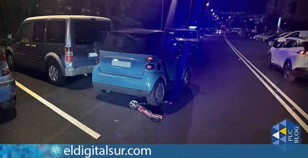 Restos de la patineta de la niña atropellada en Los Cristianos, hallada bajo el vehículo