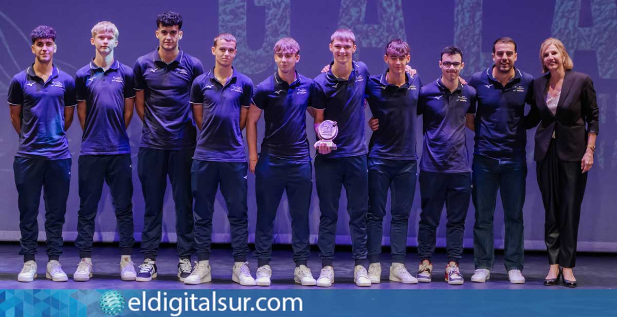 Yolanda Moliné, consejera de Deportes del Cabildo Insular de Tenerife, entregando el premio al Mejor Club del Año 2024 al Club Voleibol Arona