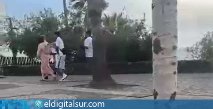 Momento en que los sospechosos son sorprendidos robando a una pareja de turistas en Adeje, Tenerife