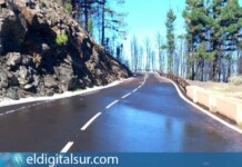 Carretera despejada tras los trabajos de limpieza de hielo