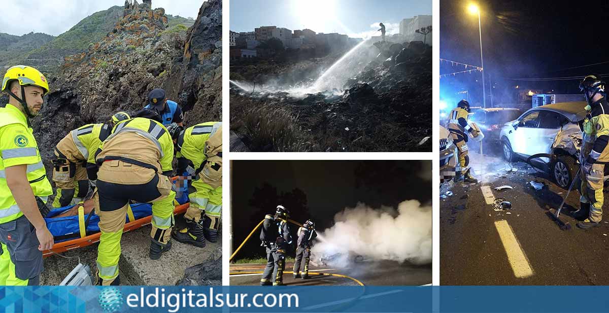 Bomberos de Tenerife atienden rescates y emergencias en diversos municipios