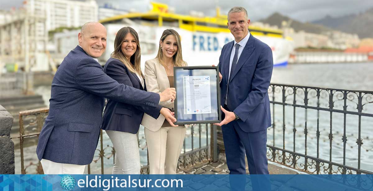 La naviera ha obtenido esta certificación, otorgada por AENOR, después de superar con éxito una auditoría externa realizada según los requisitos de la norma internacional ISO 45001