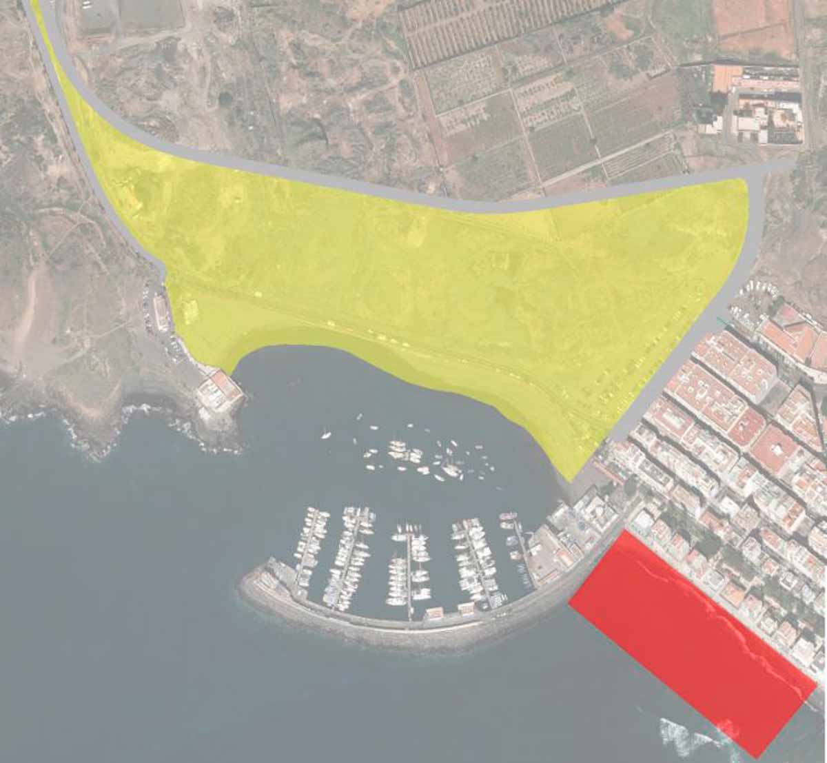 reubicación de la carretera costera TF-66 en Las Galletas Arona