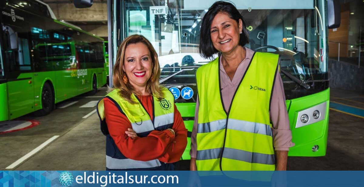 Rosa Dávila, presidenta del Cabildo de Tenerife, y Eulalia García, consejera de Movilidad