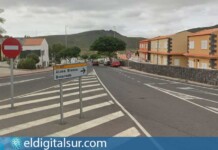 Tramo de la TF-657 a su paso por Aldea Blanca, San Miguel de Abona - Tenerife