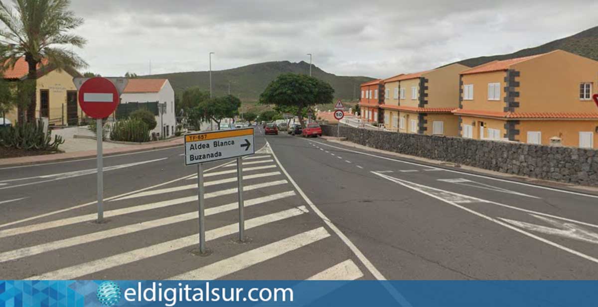 Tramo de la TF-657 a su paso por Aldea Blanca, San Miguel de Abona - Tenerife
