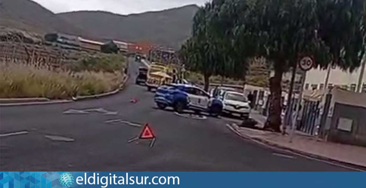 Lugar del accidente ocurrido en la calle Hermano Pedro, San Miguel de Abona / RRSS