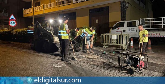 Trabajos de rehabilitación en marcha en la TF-215