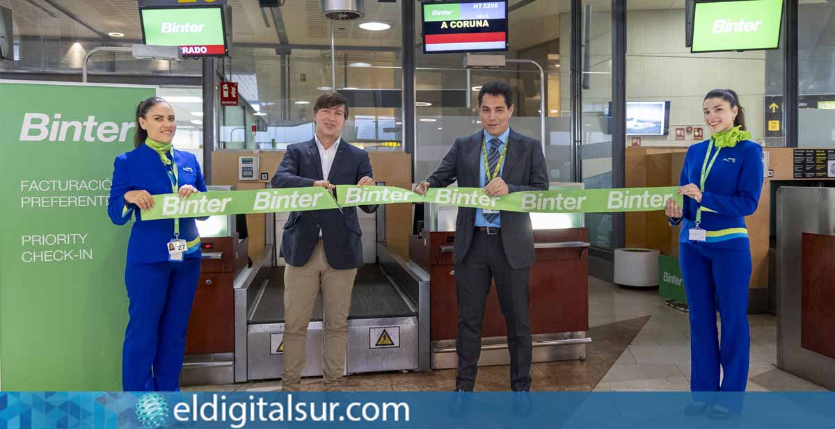 Acto oficial de inauguración de la nueva ruta aérea de Binter entre Tenerife Norte y A Coruña