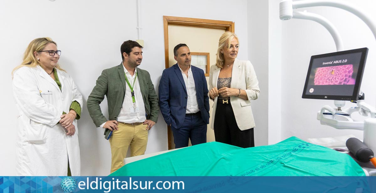 Visita de Esther Monzón al HUC donde se presentaron el tomógrafo espectral y el sistema ABUS para diagnóstico avanzado