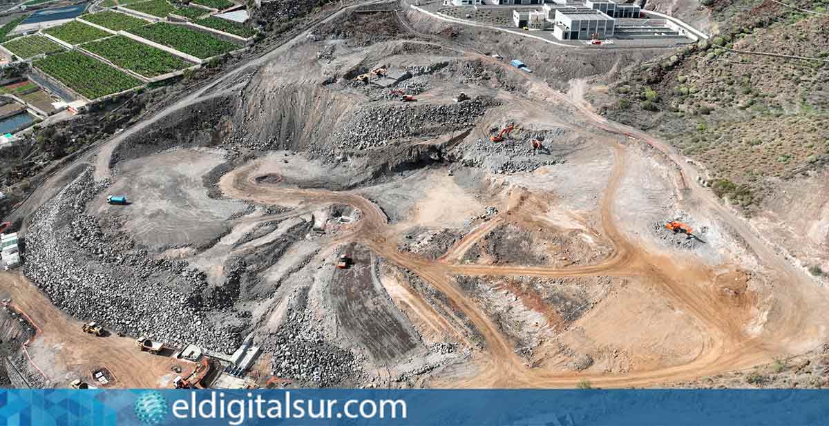 Obras de la balsa de Las Charquetas en Guía de Isora