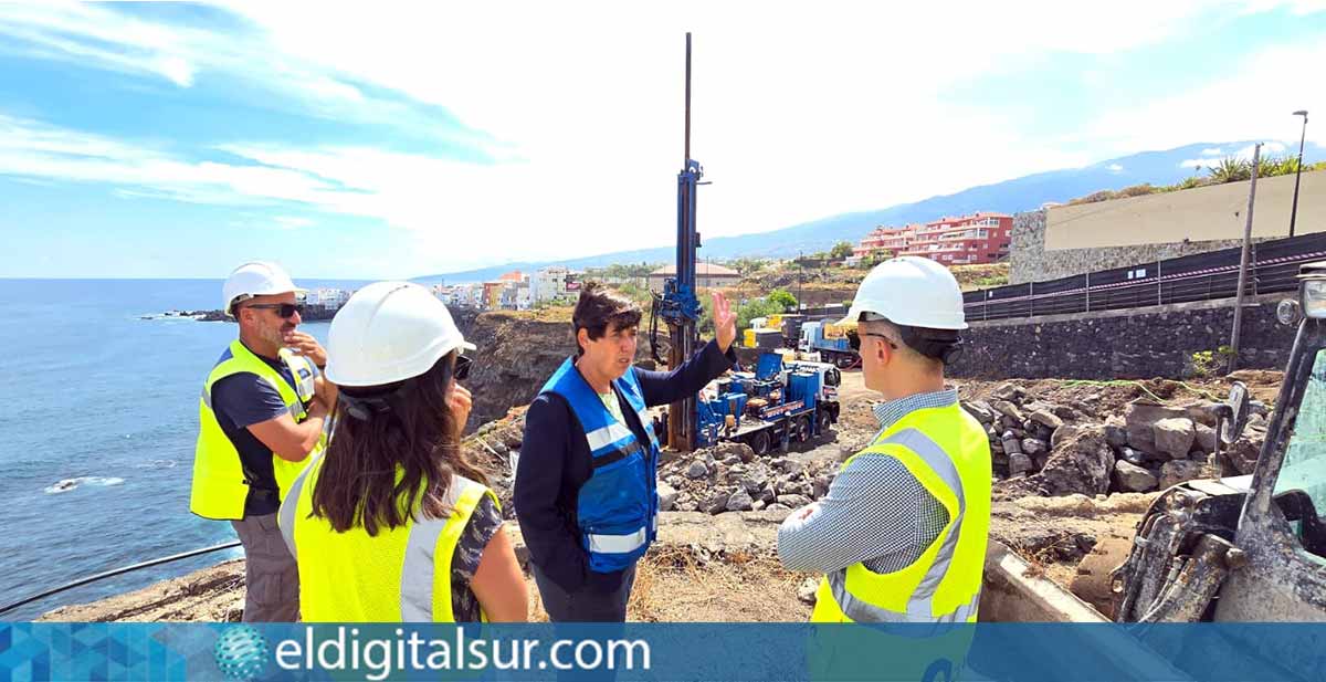 Blanca Pérez visita las obras de los pozos filtrantes