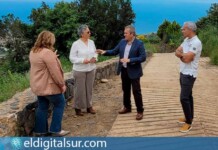 Valentín González visita el Camino Lomo Blanco-Chafarís junto a representantes municipales