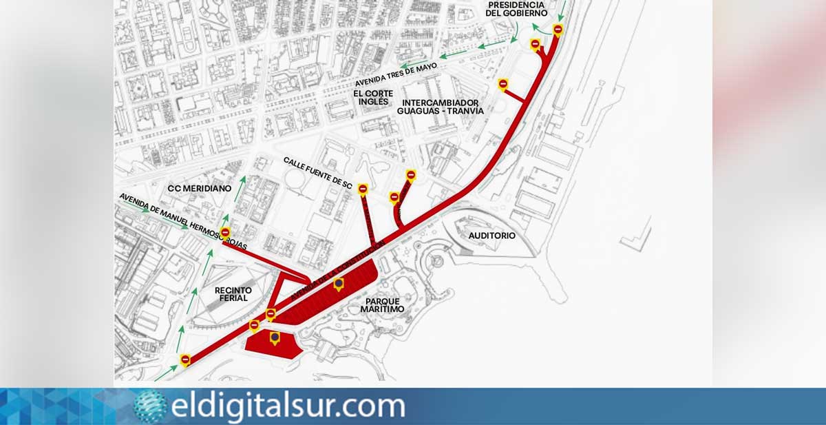 Mapa de afecciones por el ensayo general del desfile del DIFAS 2025