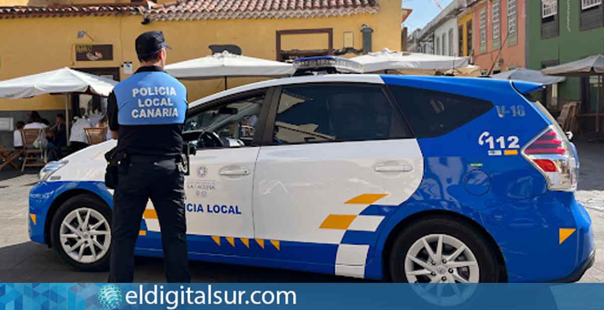 Patrulla de la Policía Local de La Laguna durante una operación de prevención y vigilancia