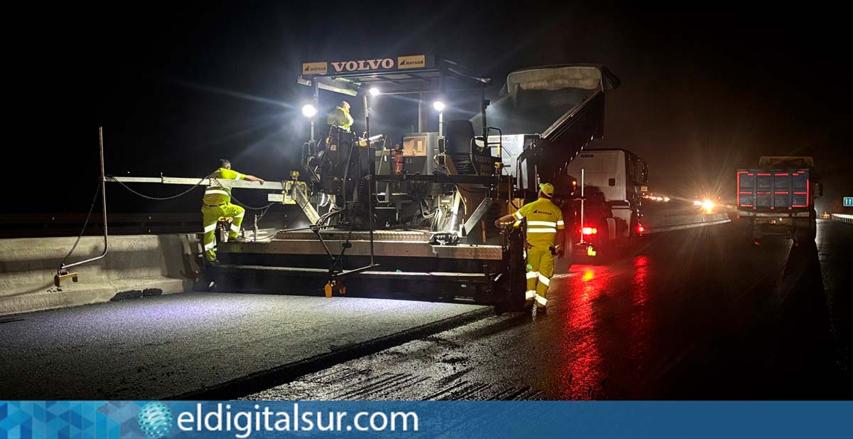 Obras nocturnas en la autopista TF-1