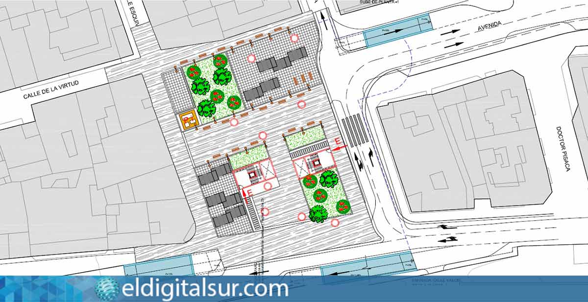 Uno de los planos de Proyecto para dos aparcamientos subterráneos en puerto de la Cruz