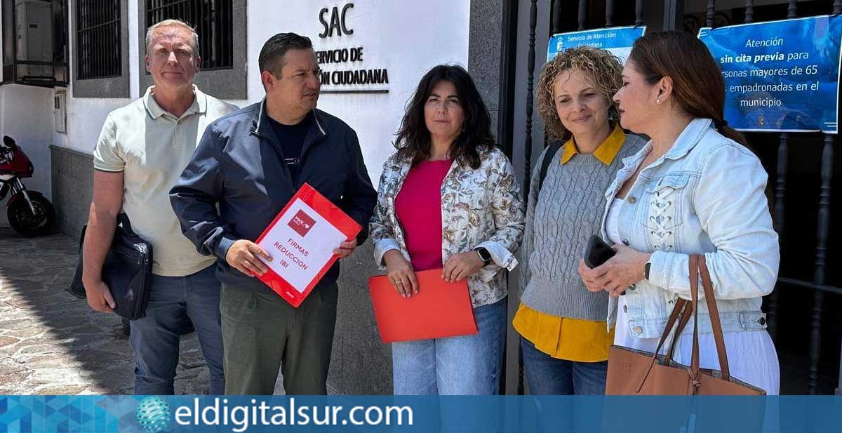 Integrantes del PSOE de Arona, en una imagen de archivo, el día que presentaron las más de mil firmas