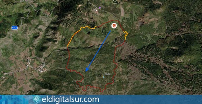 Área afectada por el incendio forestal en El Tanque y Santiago del Teide, donde el fuego arrasó unas 81 hectáreas de matorral y retamas