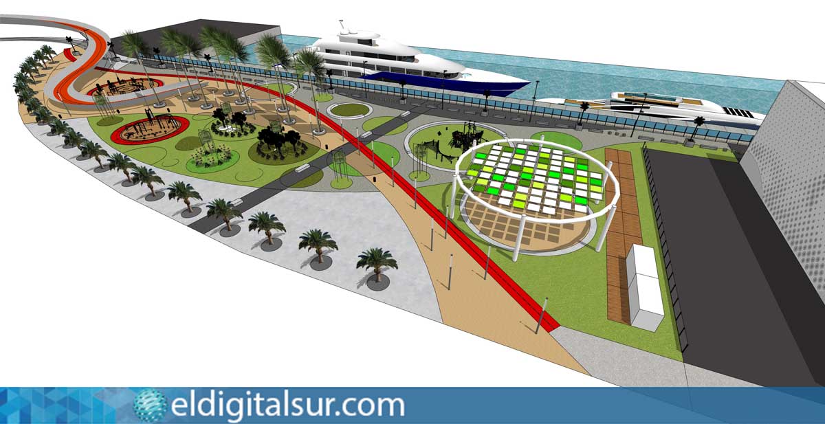 Infografía del diseño de la Fase I del Parque Urbano del Puerto de Las Palmas