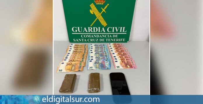 Sustancias y dinero decomisados por la Guardia Civil durante la detención en Tacoronte