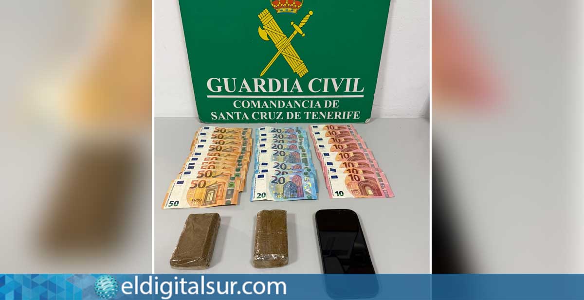 Sustancias y dinero decomisados por la Guardia Civil durante la detención en Tacoronte