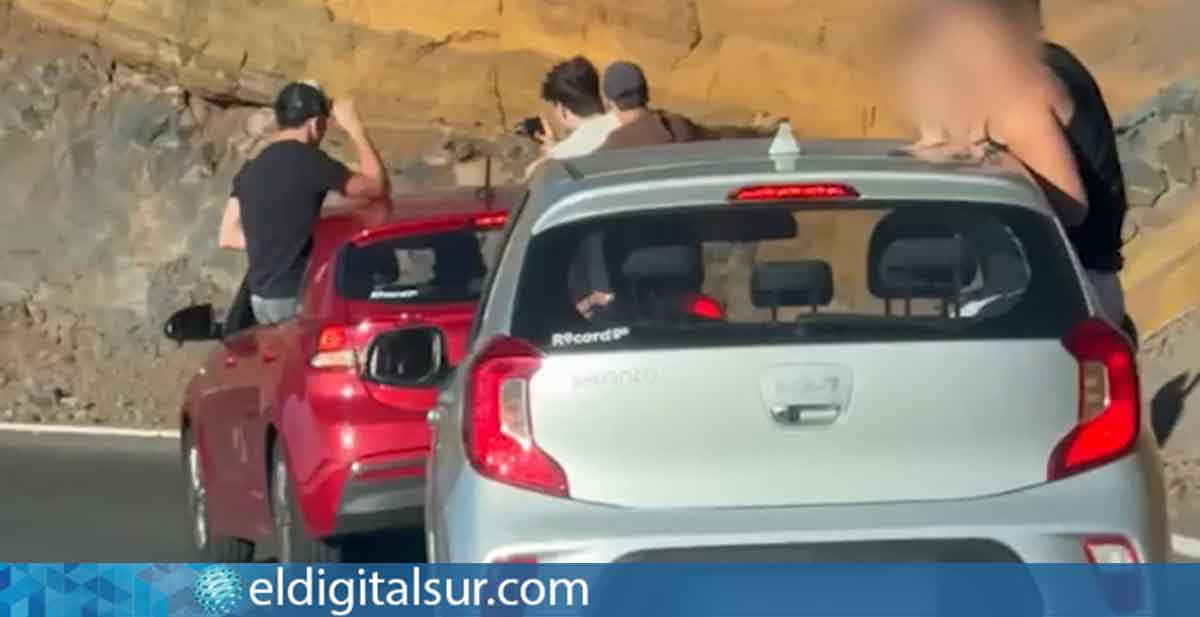 Turistas extranjeros circulaban con el torso fuera del vehículo, sin cinturón de seguridad en la TF-24