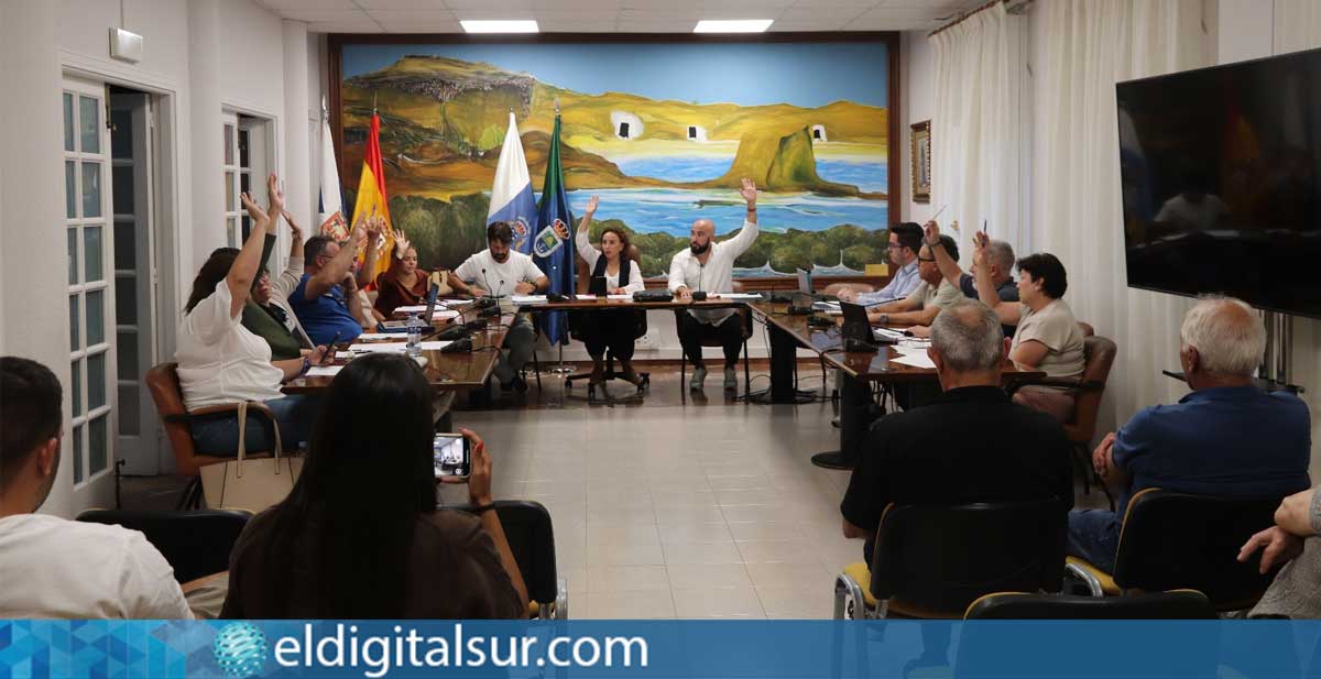 Votación en el pleno ordinario del Ayuntamiento de Arico sobre la moción de socorrismo en playas: 10 votos a favor (PSOE, PP y AST) y 2 votos en contra (Coalición Canaria)