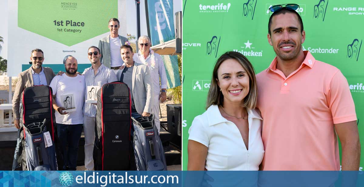 A la izquierda, los primeros clasificados de la primera categoría; a la derecha, los primeros clasificados de la segunda categoría en Menceyes & Experiences: Golf & Fun