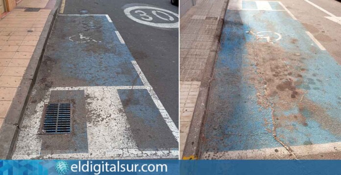 aparcamiento-para-personas-con-movilidad-reducida-290925 Plazas de aparcamiento para personas con movilidad reducida en Arona, actualmente sin repintar ni reponer