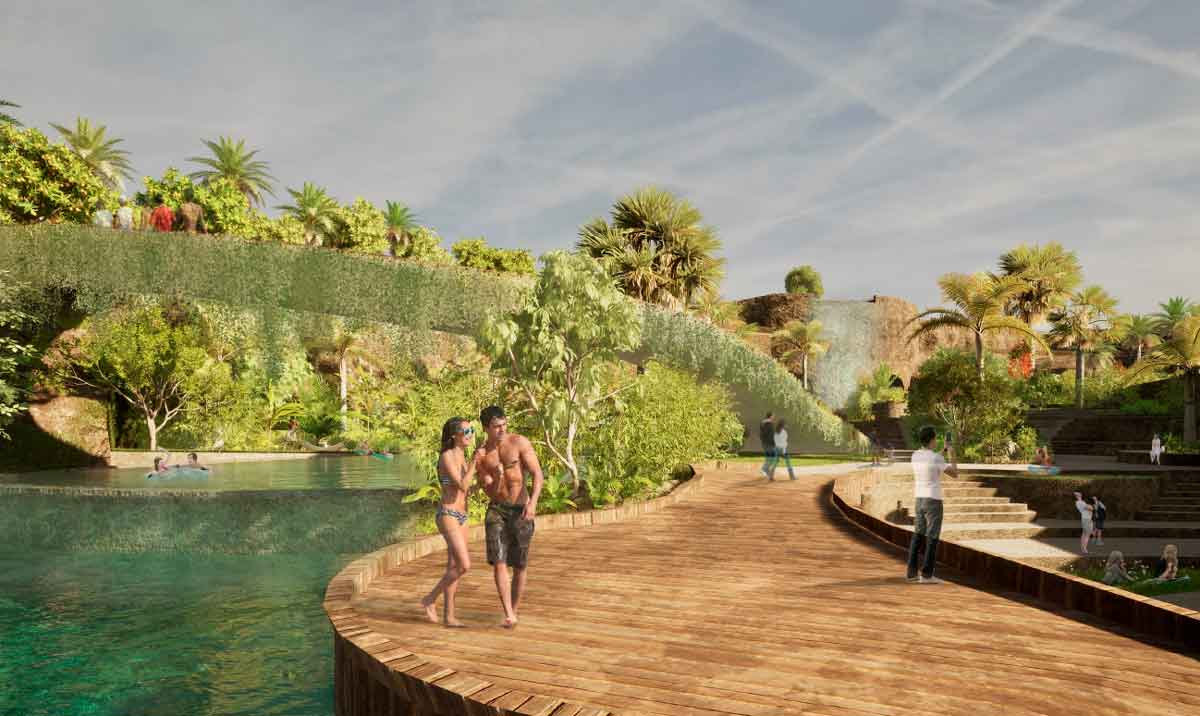Infografía del proyecto de regeneración del Barranco de Lermes, en Los Gigantes