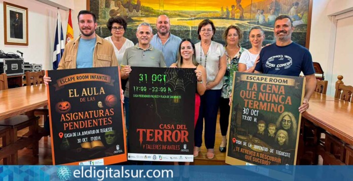 Presentación-Programa-Halloween-Tegueste-281025 El alcalde Norberto Padilla y la concejala Elena Perdomo presentaron la programación de Halloween 2025 en Tegueste