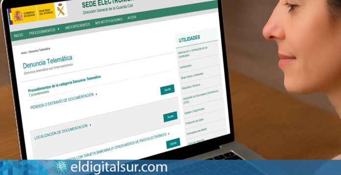La Guardia Civil facilita la denuncia telemática