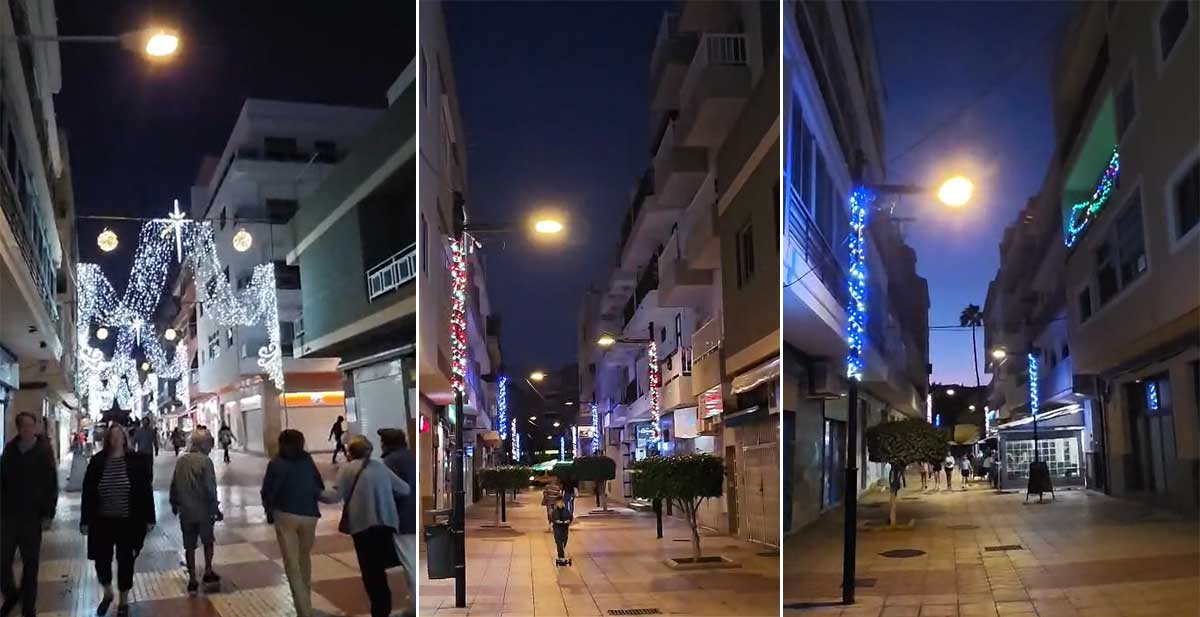Negocios cerrados en Las Galletas durante la jornada navideña, tras perderse el clímax del encendido de luces